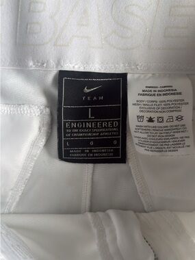 Nike White Team Engineered Baseball pants.  Large